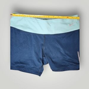 Nike Women's Blue and Mint Shorts dri fit shorts size L EPIC Run Tight Fit